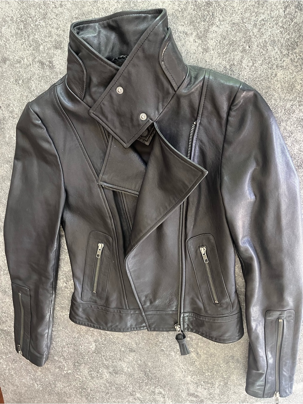 Mackage Aritzia Black Lamb Leather Biker Jacket